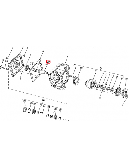 Ax Pompa Hidrostatica 285.24 mm Z.23/23 John Deere AH133660, A-AH133660
