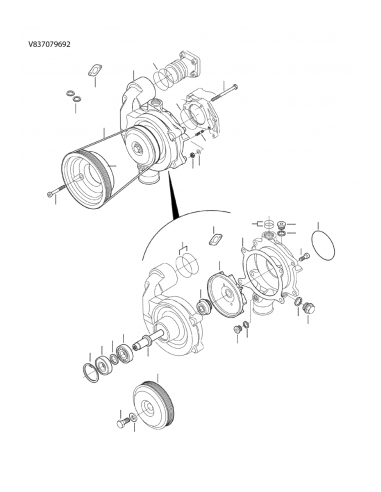 Pompa Apa Massey Ferguson V837074940, SisuDiesel 84, 246 KW