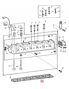Garnitura Chiulasa Ø 129 mm John Deere R47336, R55182, R80026, RE34010, RE47336 2