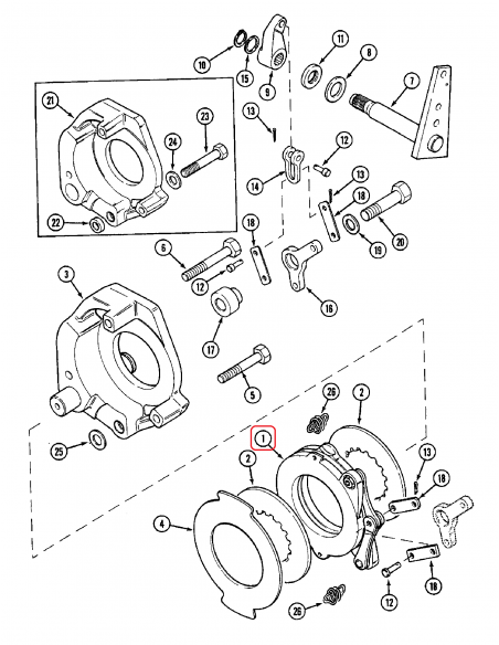 Actuator Frana de Mana Ø 148 mm Case IH A158090, 233661A1