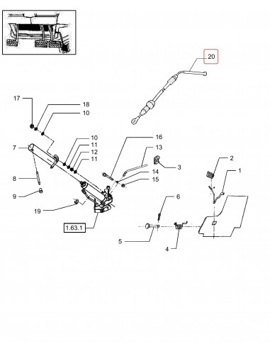 Cablu Acceleratie Pcior 765 mm Case IH, New Holland Tractor,  5097711