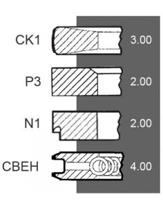 Segmenti Piston Ø 105 - 3x2x2x4 mm F285200310100 2