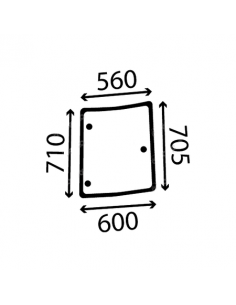 Geam Lateral Curbat Spate Dreapta 560x600x705x710 mm Case-IH 5089556