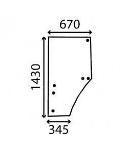 Geam Usa 695x1430x6 mm - Stanga John Deere L169102, L213354, L77647, L77653