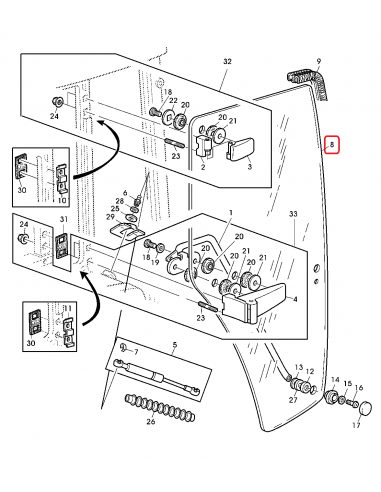 Geam Usa Dreapta John Deere L169103, L213355, L77648, L77654