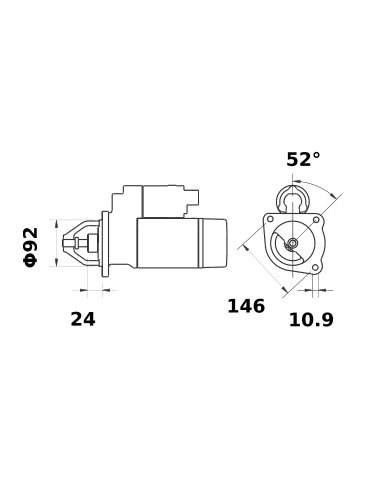 Starter Motor 12V 3.0 Kw With Reduction Gear