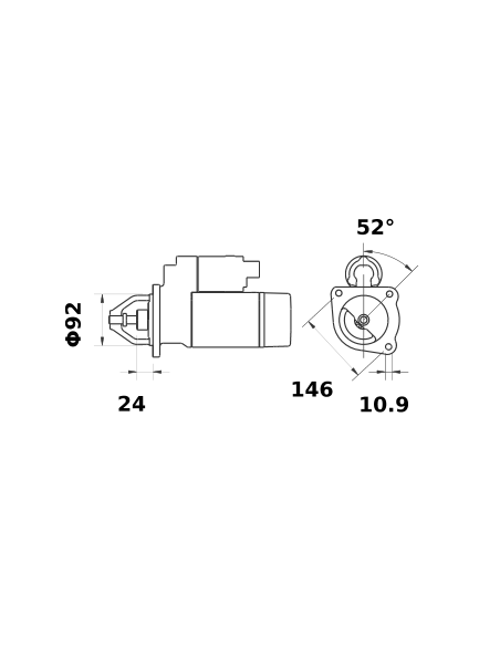 Electromotor 12V 3.0 Kw cu Reductor