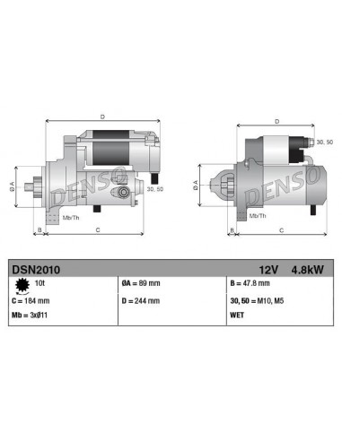 Electromotor 12V 4.8KW Case IH 116928A1, 116928A2, 116928A2R, 116928A23, 140876A1, 1987565C1, 257920A1, 259720A1, A186247, A1876