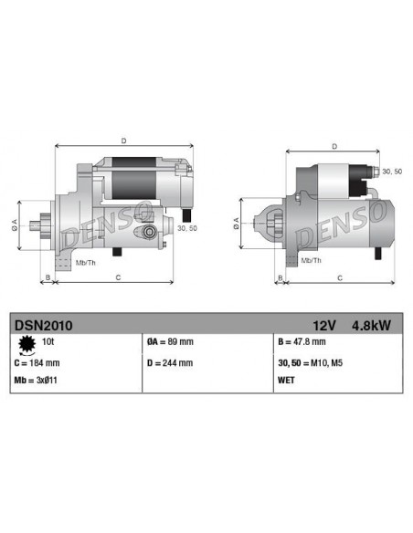 Electromotor 12V 4.8KW Case IH 116928A1, 116928A2, 116928A2R, 116928A23, 140876A1, 1987565C1, 257920A1, 259720A1, A186247, A1876