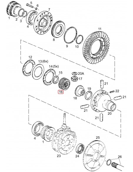 Pinion Z-18/41 CNH 133100320074, 133100320085, 133100320132, 47106302, 47335437, 84409217