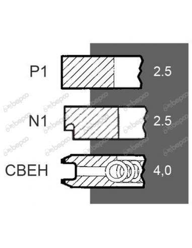 Segmenti Piston Ø 103.00 - 2.50x2.50x4.00 mm 23/34-253