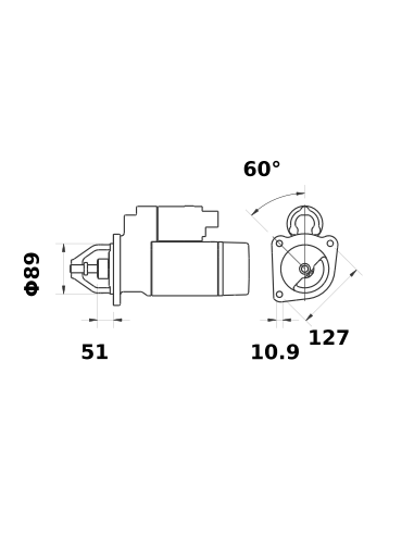 Electromotor 12V 4.0 Kw Z10 AR41627, AR55639, AR77215, AR77254, RE13722, RE41875, SE501414, TY25960, TY6617, TY6713, TY8713,