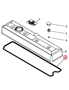 Gasket, Rocker Cover 4 Cyl. John Deere R123542, RE520539, R524480, Renault 6005025951, 0011367380, 011367380, 1000135332 2