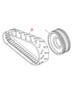 Rubber Track Belt 8.5" PITCH, 25 IN John Deere R179364, R215586, R220829