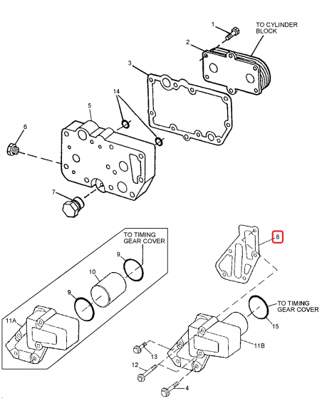 Garnitura, Adaptor, Racitor Ulei John Deere R123502, R501428 Garnitura, Adaptor, Racitor Ulei John Deere R123502, R501428
