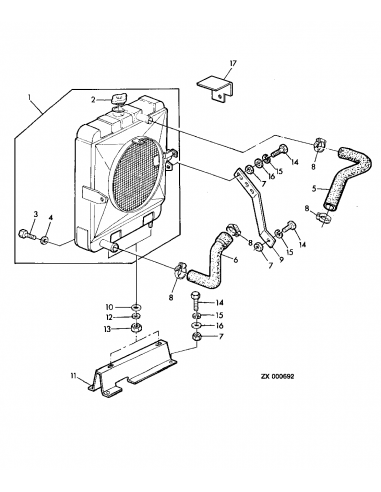 Furtun Radiator 55x470 mm INFERIOR John Deere Z46773
