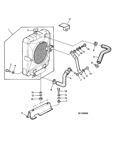 Furtun Radiator 55x470 mm INFERIOR John Deere Z46773