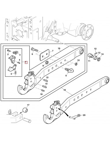 Kit Reparatie Tiranti John Deere AL117720,  9970152, 3904032M91, 200001