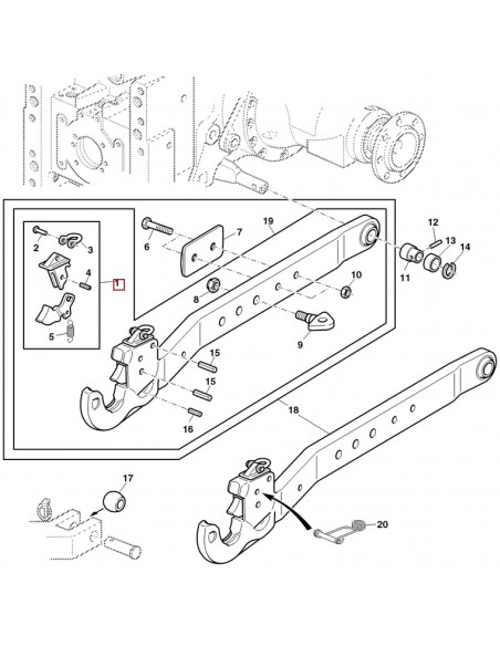 Kit Reparatie Tiranti John Deere AL117720,  9970152, 3904032M91, 200001