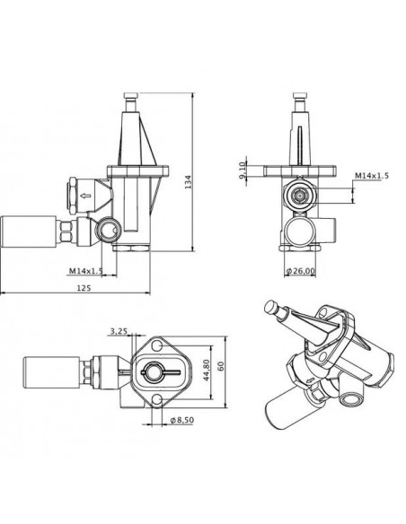Fuel Pump M14x1.5 Same 2.4519.330.0/50, 245193300/50, 24519330050, Fuel Pump M14x1.5 Same 2.4519.330.0/50, 245193300/50, 24519330050,