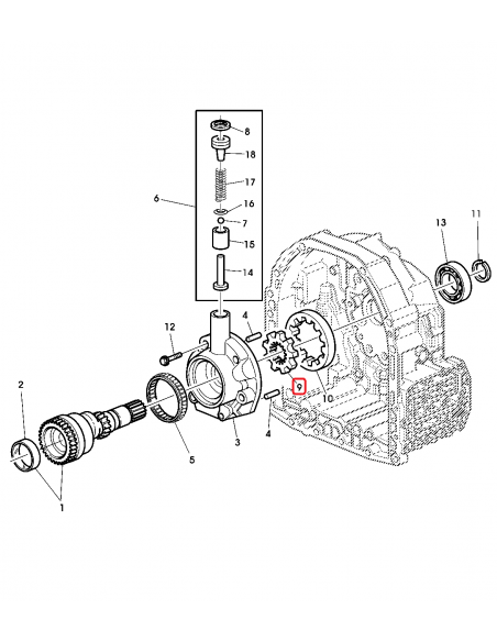 Gear, Transmission Oil Pump 19.50 mm Z-9/41 John Deere R108926