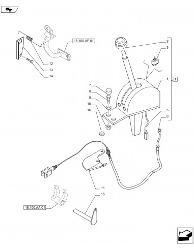 Cable PTO 1250 mm 84367464, 47764234