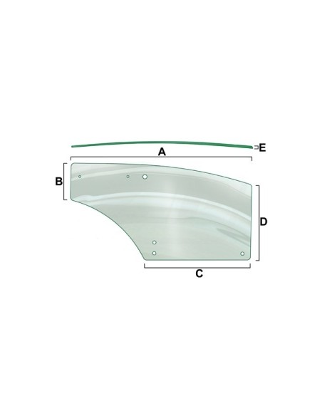 Glass, Left Hand Door John Deere R198624, R273148, SU37251, SU27314