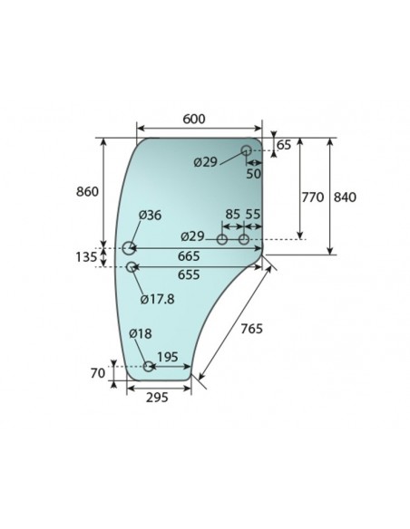 Geam Usa Stanga - 6 Gauri John Deere R198624, R273148, SU37251, SU27314
