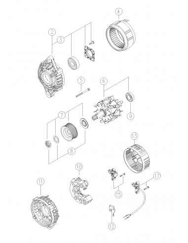 Alternator 14V 150A Iskra Mahle Letrika IA1057, 11.204.149, AAN5308