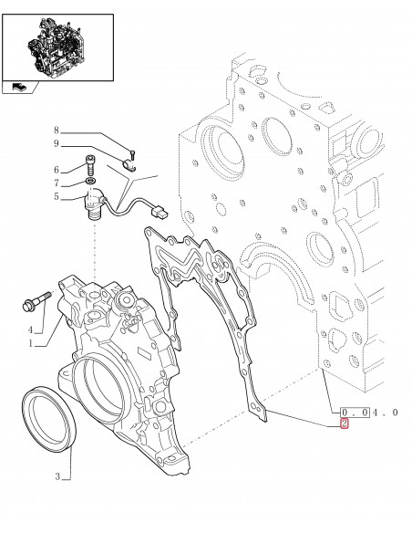 Gasket, Timing Gear Cover, Oil Pump 2.3 mm 2830972, 4899218, ER0002830972
