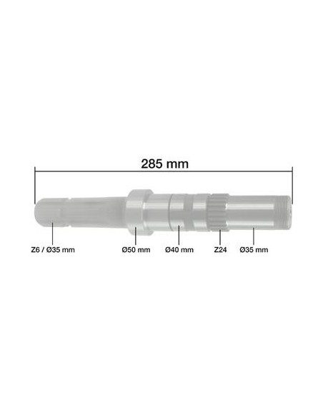 PTO Shaft 283 mm SAME 0.255.3652.0/30, 0.255.3652.030, 02553652030, 2553652030, 0.255.3652.0, 025536520
