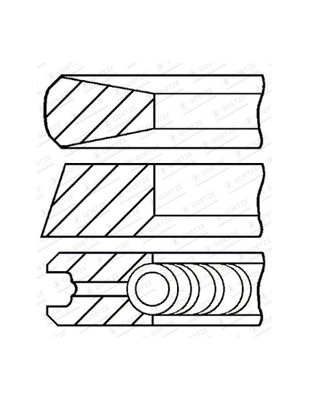 Piston Ring Set  Ø 105-3.5x2.5x3.5 mm Perkins 3136L025, 3136L035, 3137L045