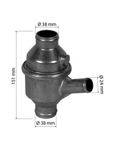 Termostat Ø 38x38x24-H151 mm - 75°C X815090002000