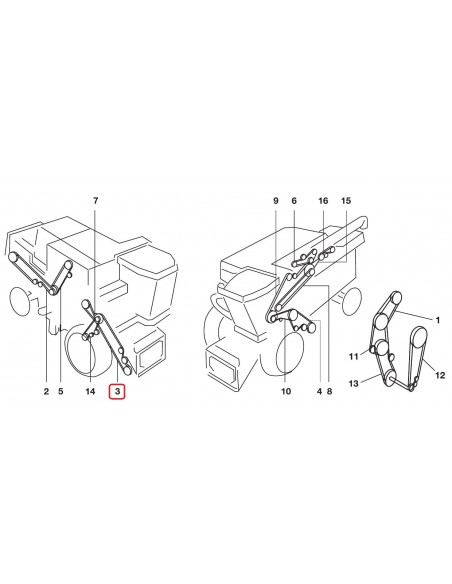 Belt 3HB-5550 mm Massey Ferguson 108190W1, 2621170W1, 71363804, 71363804, 0124456