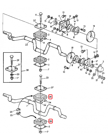 Lagar Lemn Ø 38-112x100 mm 4 Gauri John Deere AZ28804, AZ31217