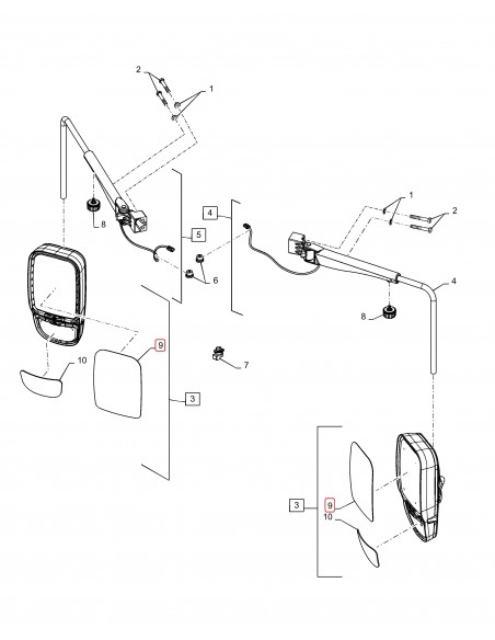 Sticla Oglinda Electrica si Incalzita 215x305x3 mm Case IH/Ford New Holland 47589079, 7300.190.A, 7300190A