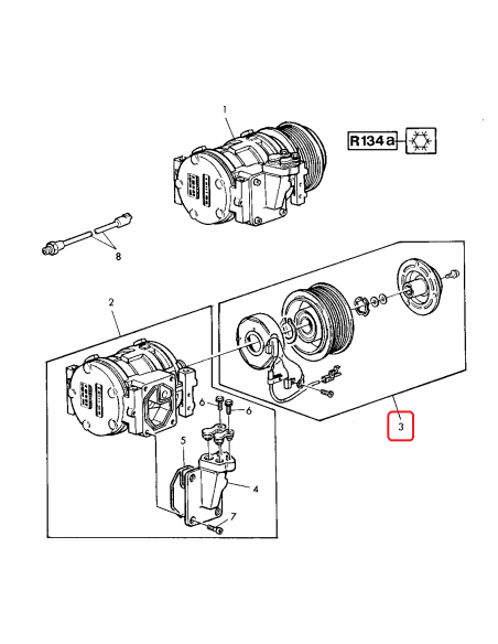 Clutch, Air Conditioning Compressor 130 mm John Deere AZ48479, AZ44541, 10PA15, 10PA17