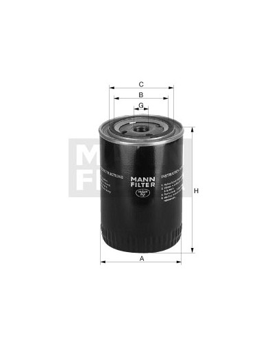 Filtru Ulei Mann W940/37, Ford 785F6714AA2A, 785F6714AA3A, 1782038, 785F6714AA1A, 1834113, 730390201