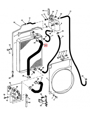 Top Hose, Radiator Ø 50x63x440mm John Deere R95019, A-R95019