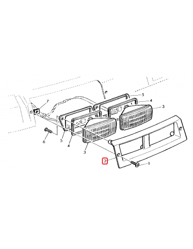 L102378, Bezel, Work, Light, Cab, Roof, Front, Right,
