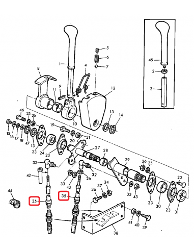 Cable, Gearbox, Gear Shifting 2500 mm John Deere AZ34570