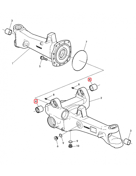Front Axle Bush Ø 52x57x52 mm John Deere L76471, L113974, CB01455461, 0730060194, 000.139354