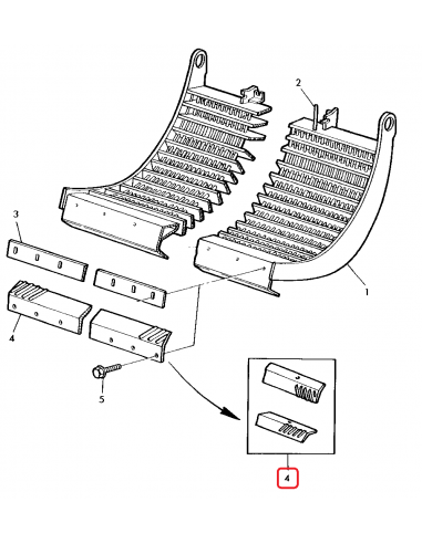 Rasp Bar1645 mm RH+LH John Deere AZ47217