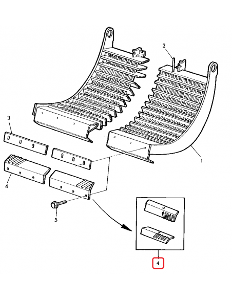 Rasp Bar1645 mm RH+LH John Deere AZ47217