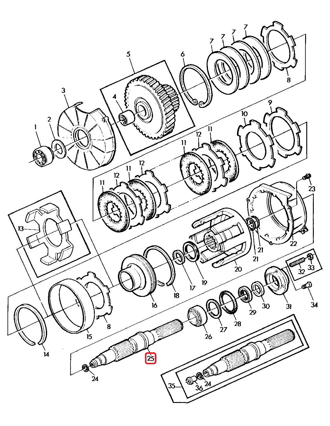 Ax Transmisie 360 mm Z-21/Z-25 John Deere L62773, L62960