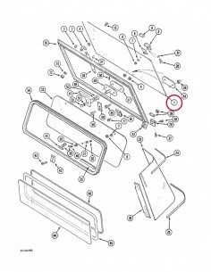 Geam Spate Superior 650x845 mm 5 Gauri Case IH 3233046R3, 182027A1, 3233046R4, 182027A2, MC182027A2, 3233046R3X, 3233046R4, 2
