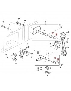 P49545, AZ30965, Bushing, Rubber, 17x38xmm, John Deere 2