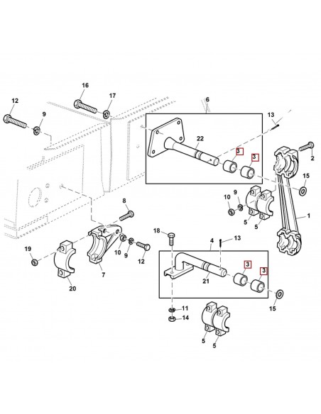 P49545, AZ30965, Bushing, Rubber, 17x38xmm, John Deere