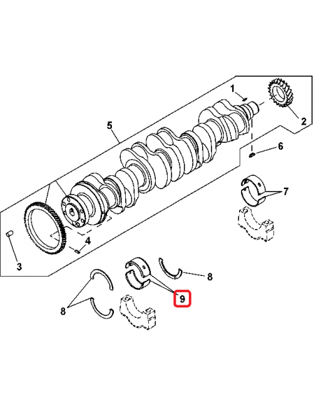Main Thrust Bearing STD  John Deere RE504198, RE57175, RE529310, R116084, R116085,  R502127, R502128, 79306600 Main Thrust Bearing STD  John Deere RE504198, RE57175, RE529310, R116084, R116085,  R502127, R502128, 79306600