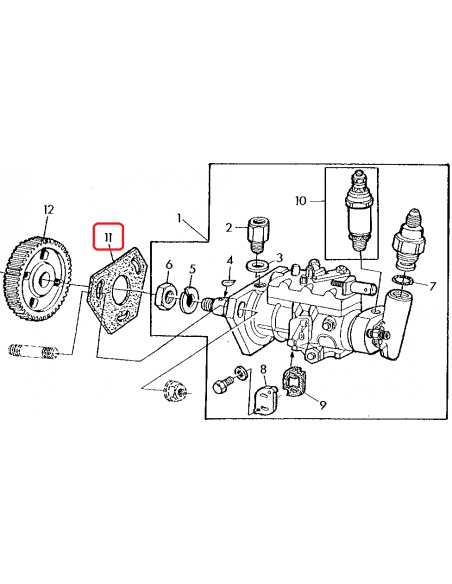 R97354, R77126, T24460, Gasket, Fuel Injection Pump, John Deere